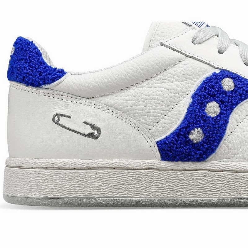 Women's Saucony X Maybe Tomorrow Jazz Court Varsity Sneakers White / Blue | Australia S71963-K93